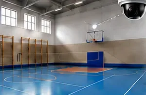 Школьный спортзал с камерой